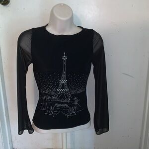 Paris mesh sleeve shirt